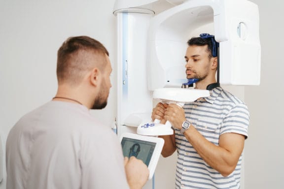 Man receiving a CBCT Scan